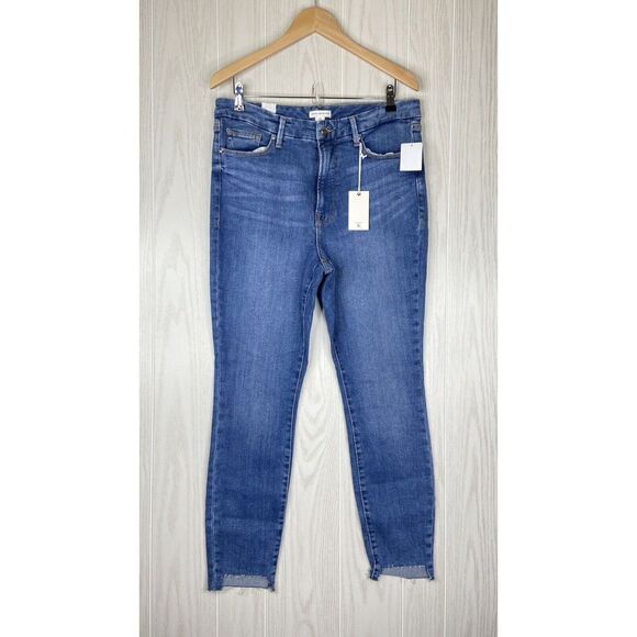 Good American Women Blue Good Waist High-Rise Cropped Skinny Jeans Size 15 NWT - Picture 1 of 10